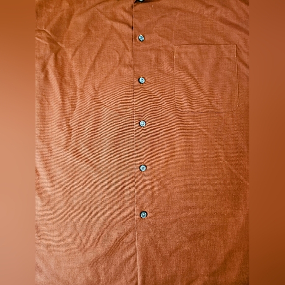 Unbranded Mens Burnt Orange Long Sleeve Button Up Shirt Size XXL - Picture 2 of 7
